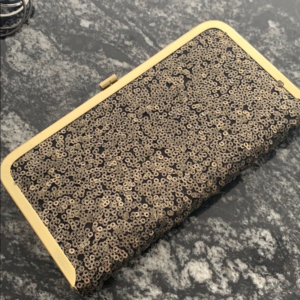 Matte sequin evening clutch